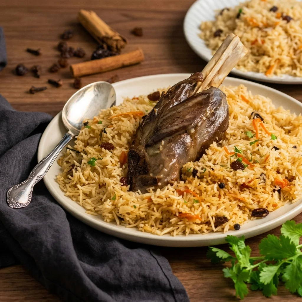 Kabuli Pulao with Lamb Shank at Shinwari Karahi Calgary